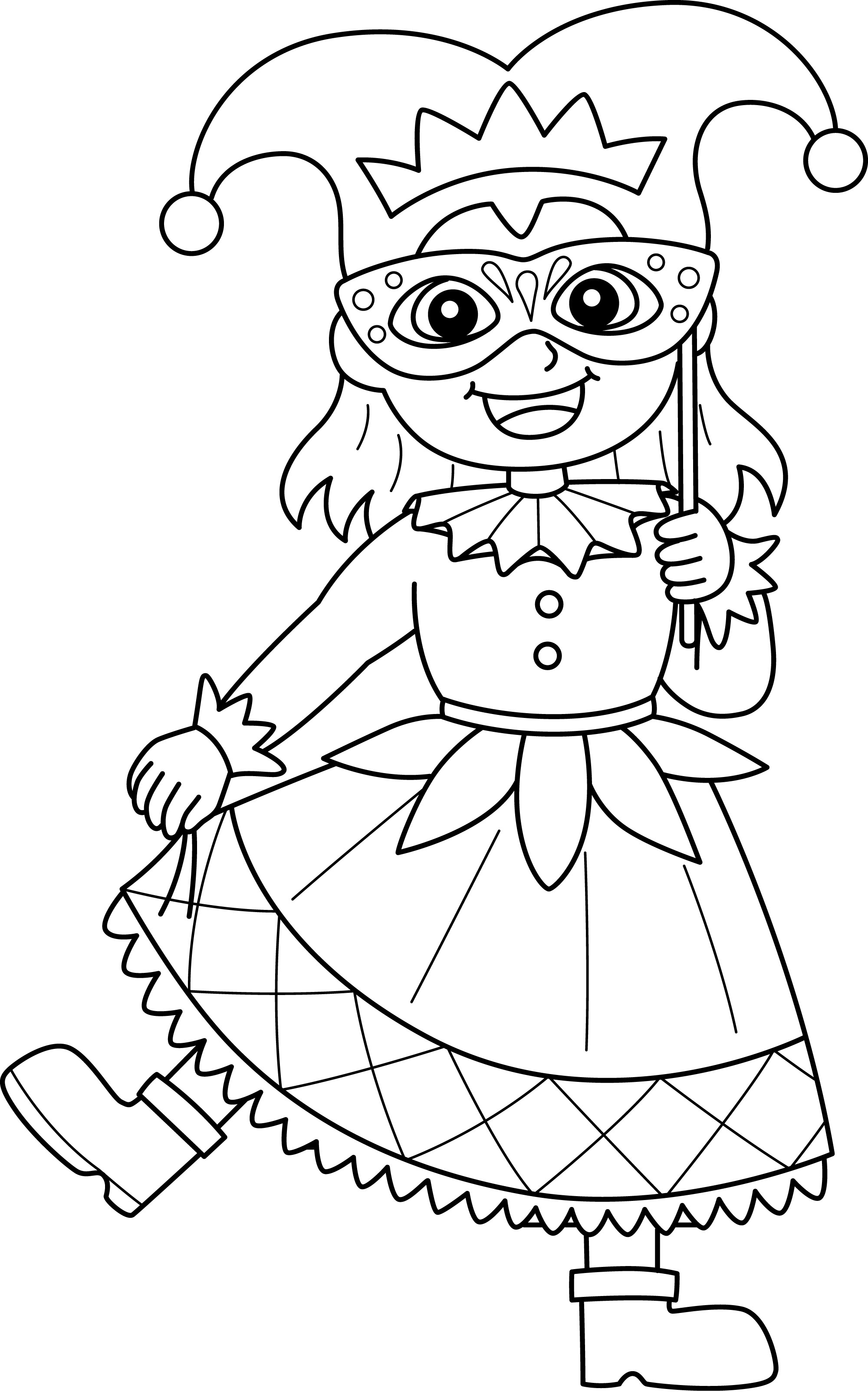 Coloriage Imprimer Coloriages F tes Arlequin02 10doigts